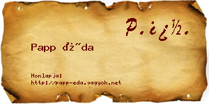 Papp Éda névjegykártya